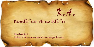 Kovács Arszlán névjegykártya